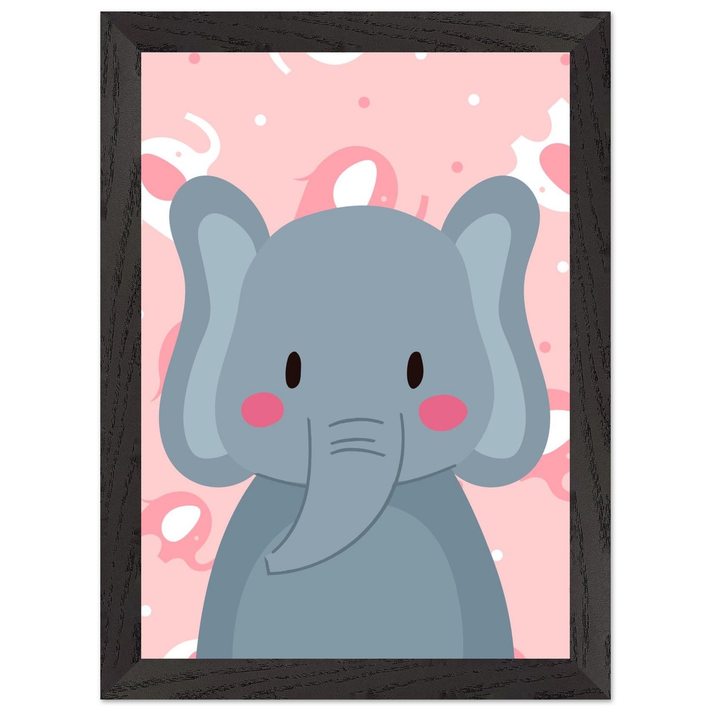 Personalized Elephant Wall Art Safari Nursery Print Cute Baby Room Decor - Rampage Design Studio