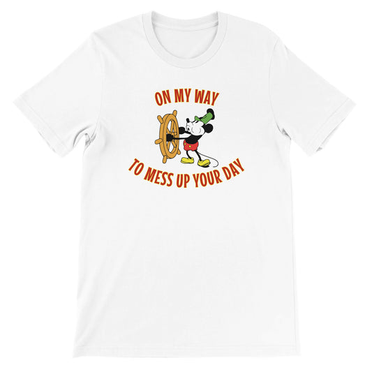 Mickey Mouse Steamboat Willie T-Shirt – Funny Cartoon Design, Soft & Eco-Friendly Cotton - Rampage Design Studio
