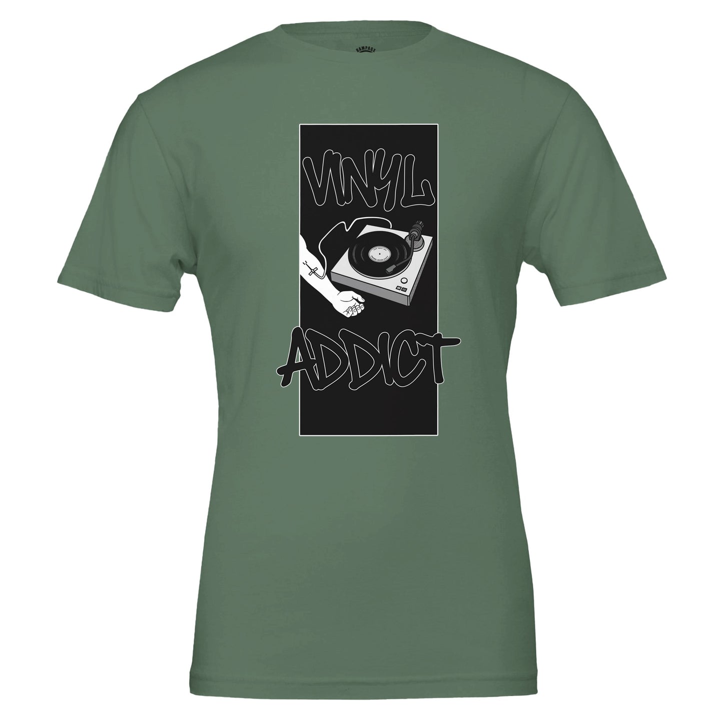 Vinyl Addict T-Shirt • DJ Turntable Shirt • Record Collector Gift • Vinyl Lover Tee • Crate Digger Retro Graphic Tee - Rampage Design Studio