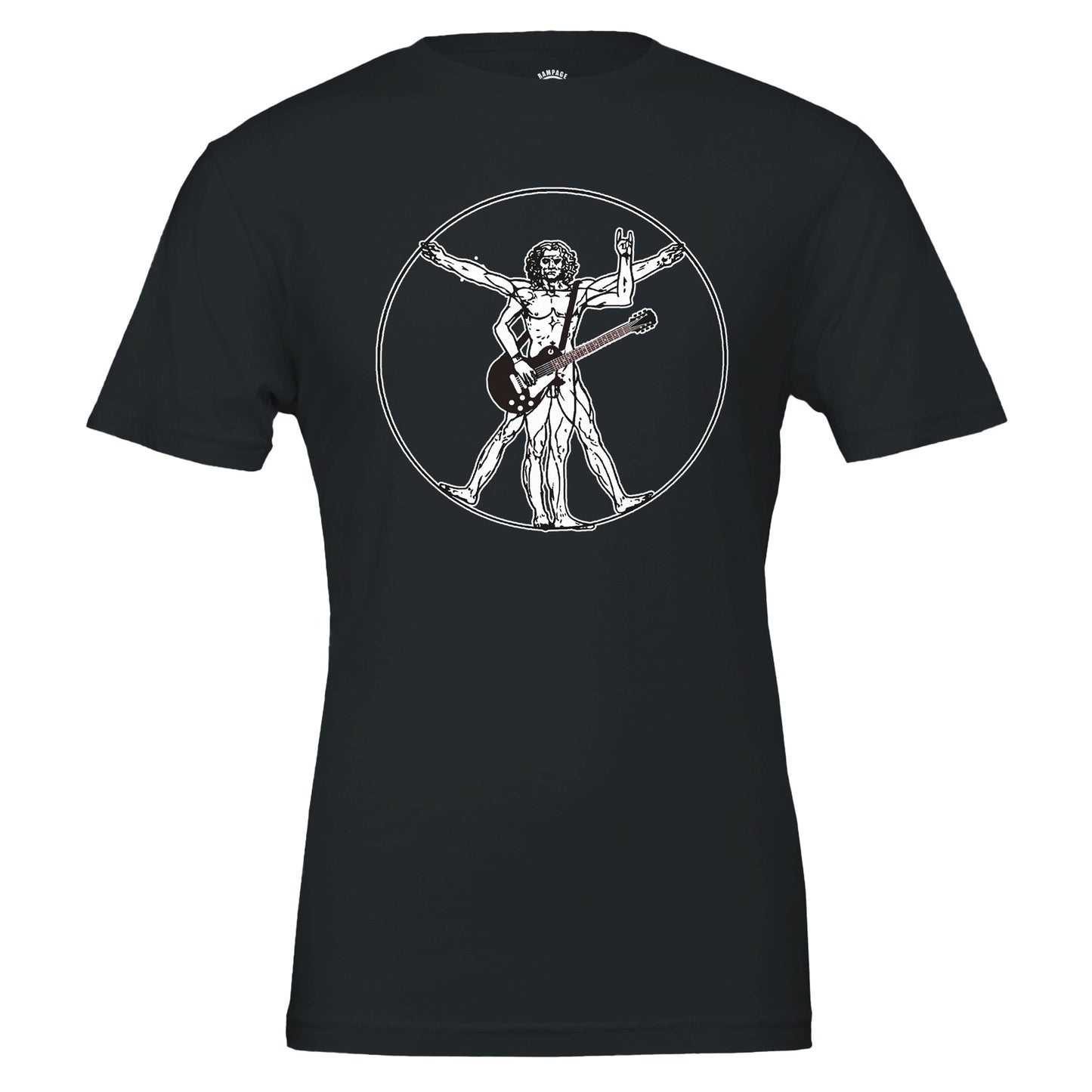 Rock Guitar Vitruvian Man T-Shirt - Rampage Design Studio