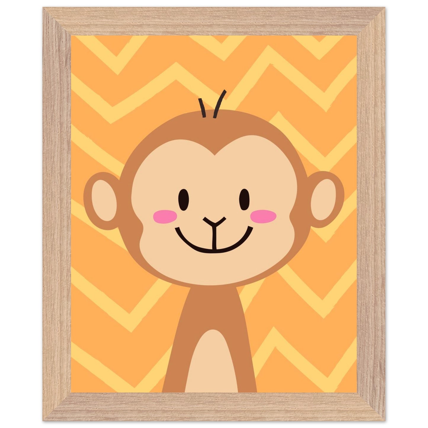 Personalized Kids Room Art Playful Nursery Decor Cute Monkey Print - Rampage Design Studio