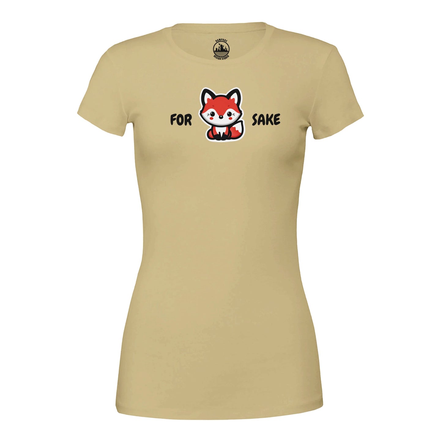 Cute Fox T-Shirt – Womens 'For Fox Sake' Graphic Tee, 100% Cotton, Comfortable Fit - Rampage Design Studio