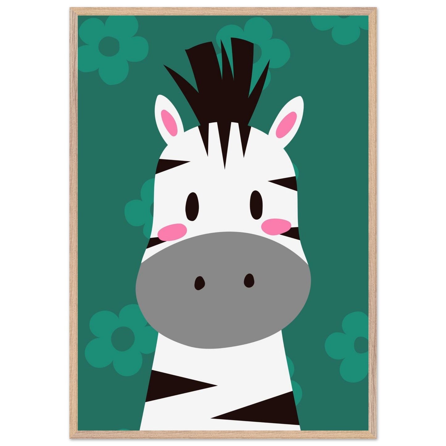 Personalized Zebra Wall Art Jungle Nursery Print - Rampage Design Studio
