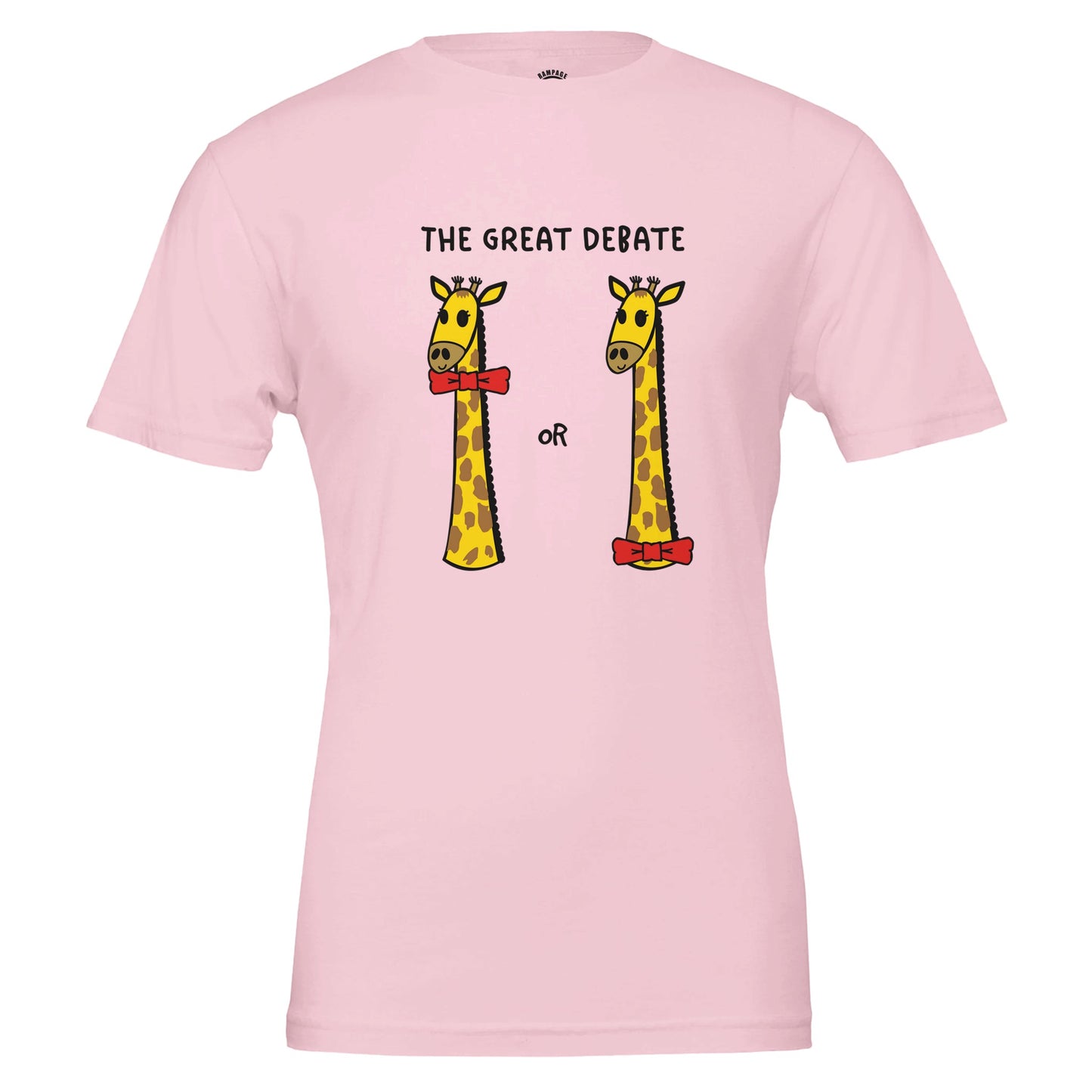 Funny Giraffe T-Shirt | The Great Debate - Rampage Design Studio
