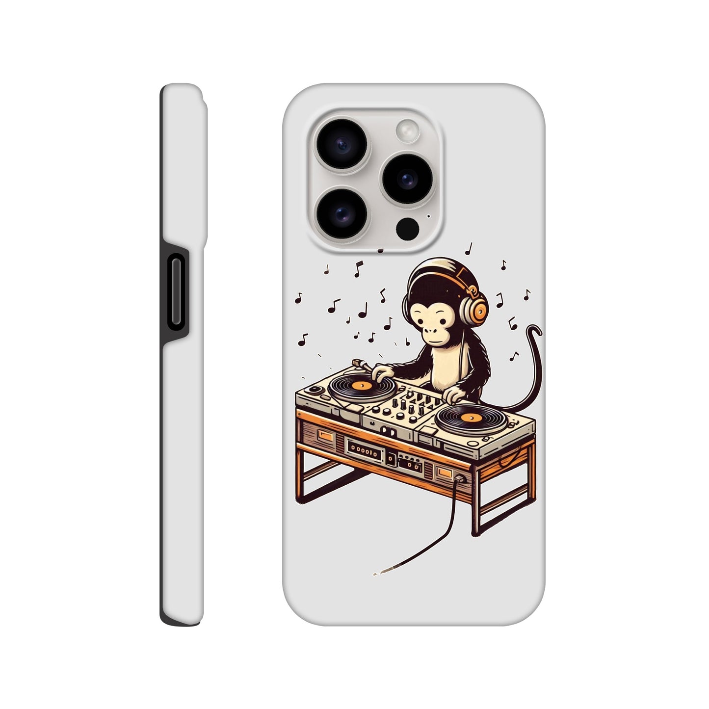 Monkey DJ iPhone Case, Monkey phone case, Durable Dual-Layer, tough iphone case, Glossy Finish, Fun Design - Rampage Design Studio