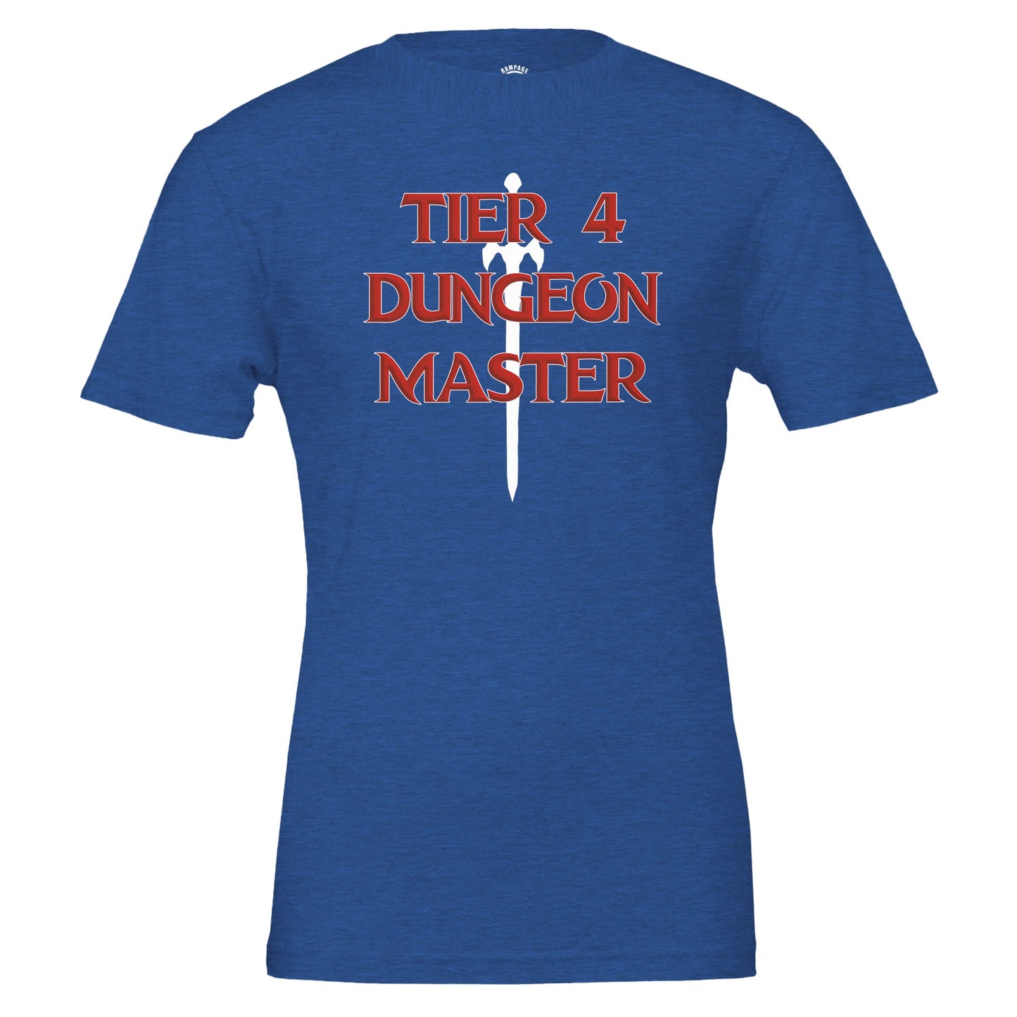 Tier 4 Dungeon Master T-Shirt, D&D Style Design, Vorpal Sword Silhouette, Dungeons and Dragons, RPG fan shirt, Geek Shirt - Rampage Design Studio