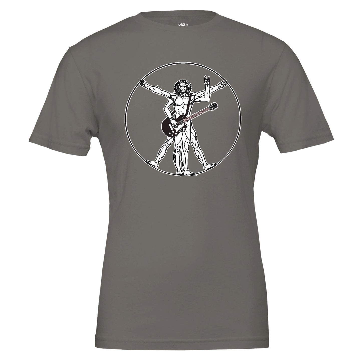 Rock Guitar Vitruvian Man T-Shirt - Rampage Design Studio