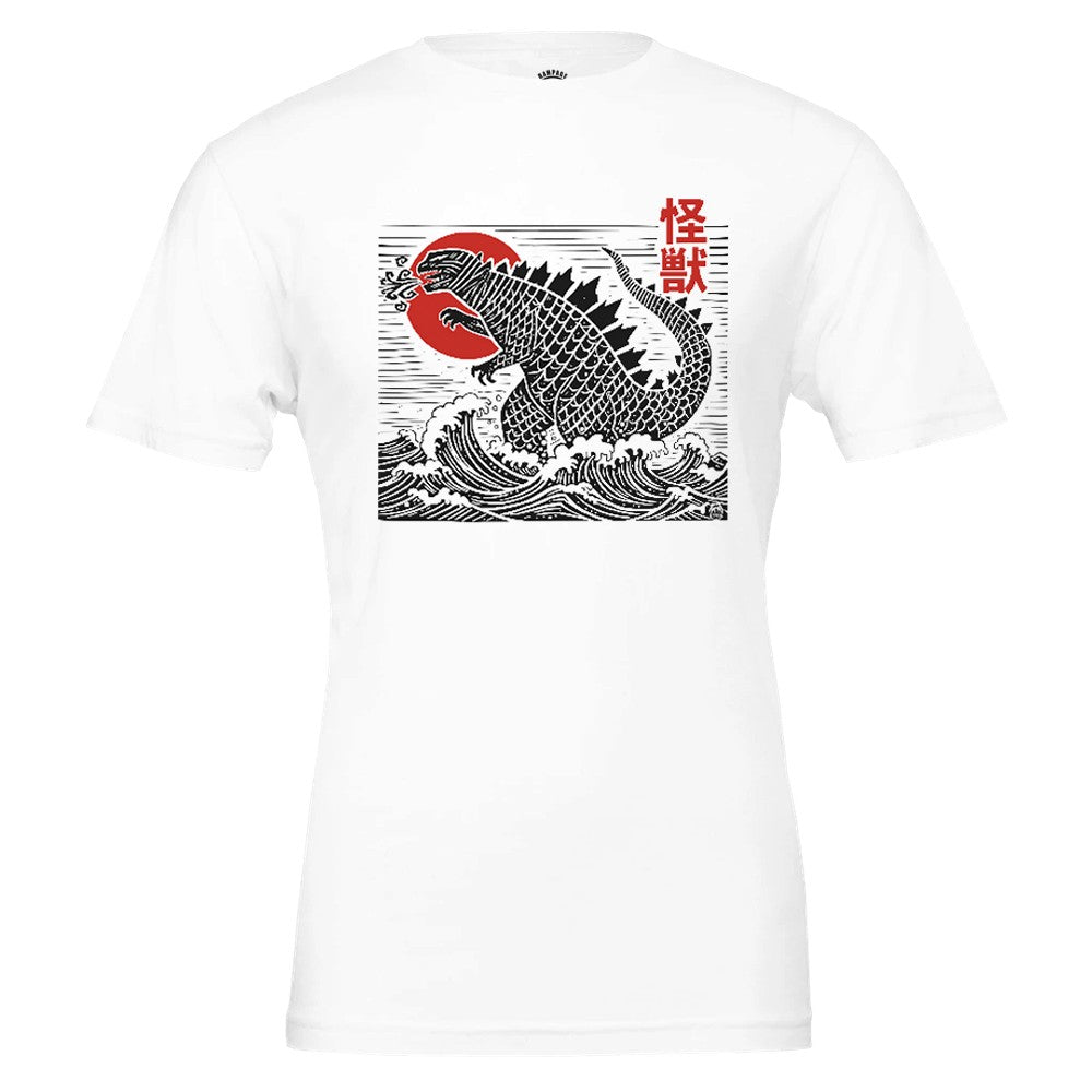 Sea Kaiju Japanese Monster Wave T-Shirt - Rampage Design Studio