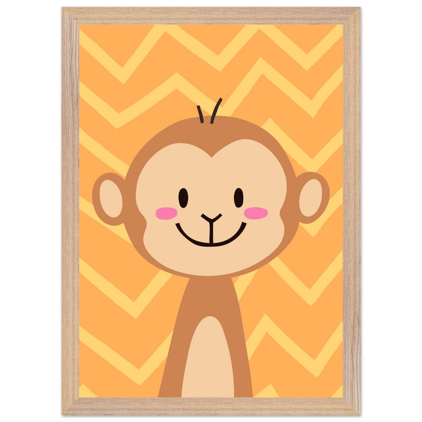 Personalized Kids Room Art Playful Nursery Decor Cute Monkey Print - Rampage Design Studio