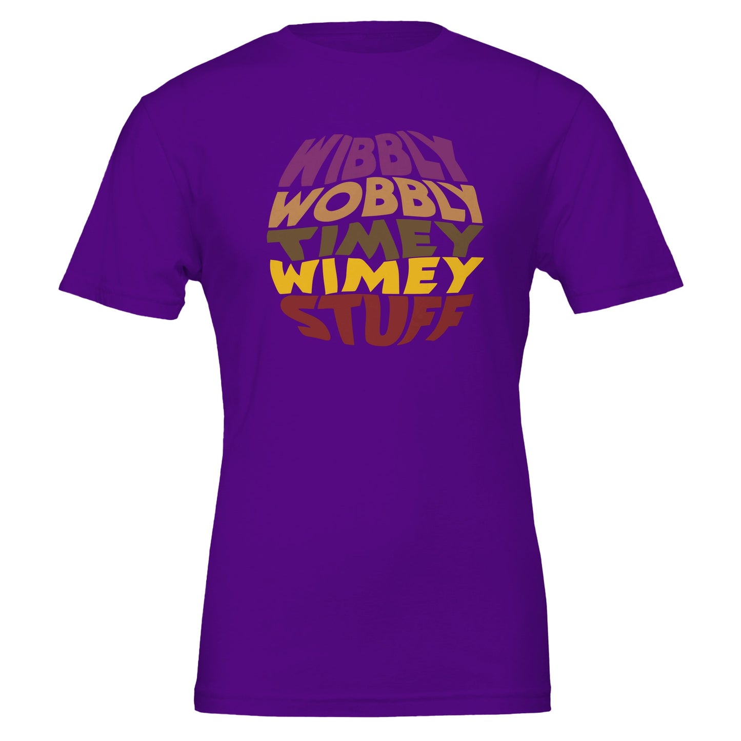 Doctor Who Quote T-Shirt - 'Wibbly Wobbly Timey Wimey Stuff' in Scarf Colors - Rampage Design Studio