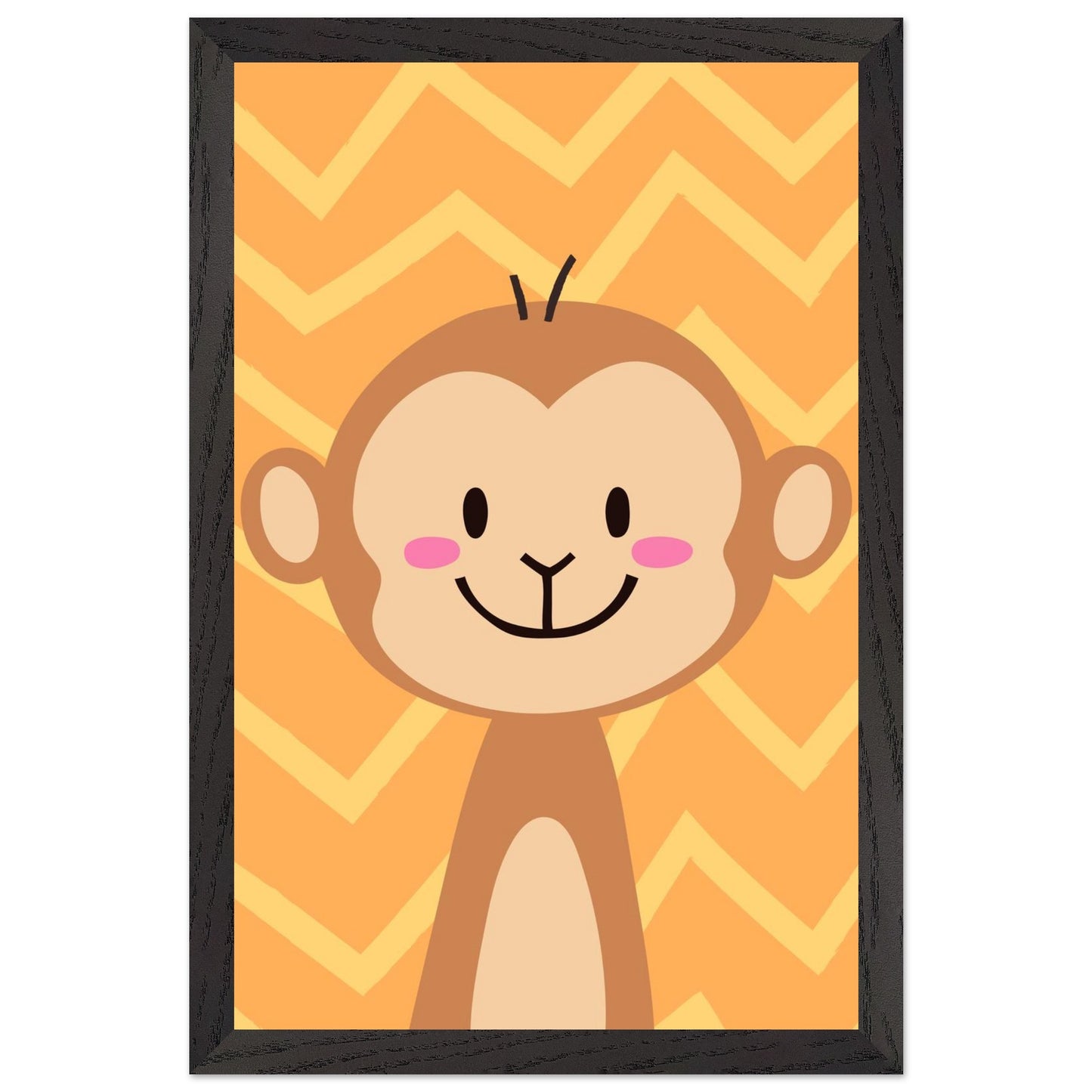 Personalized Kids Room Art Playful Nursery Decor Cute Monkey Print - Rampage Design Studio
