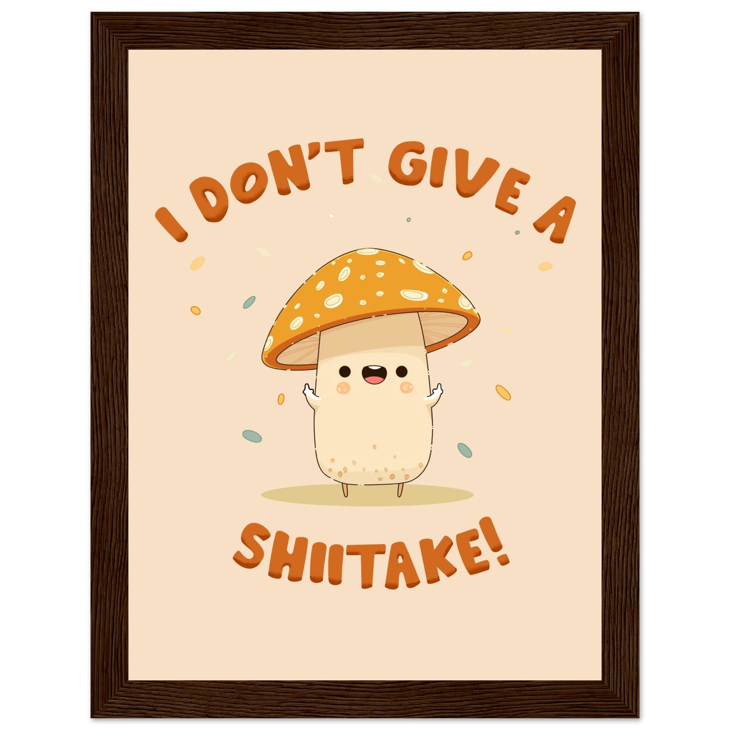 Sassy Shiitake Mushroom Framed Poster – Whimsical Wall Art for Daily Motivation - Rampage Design Studio