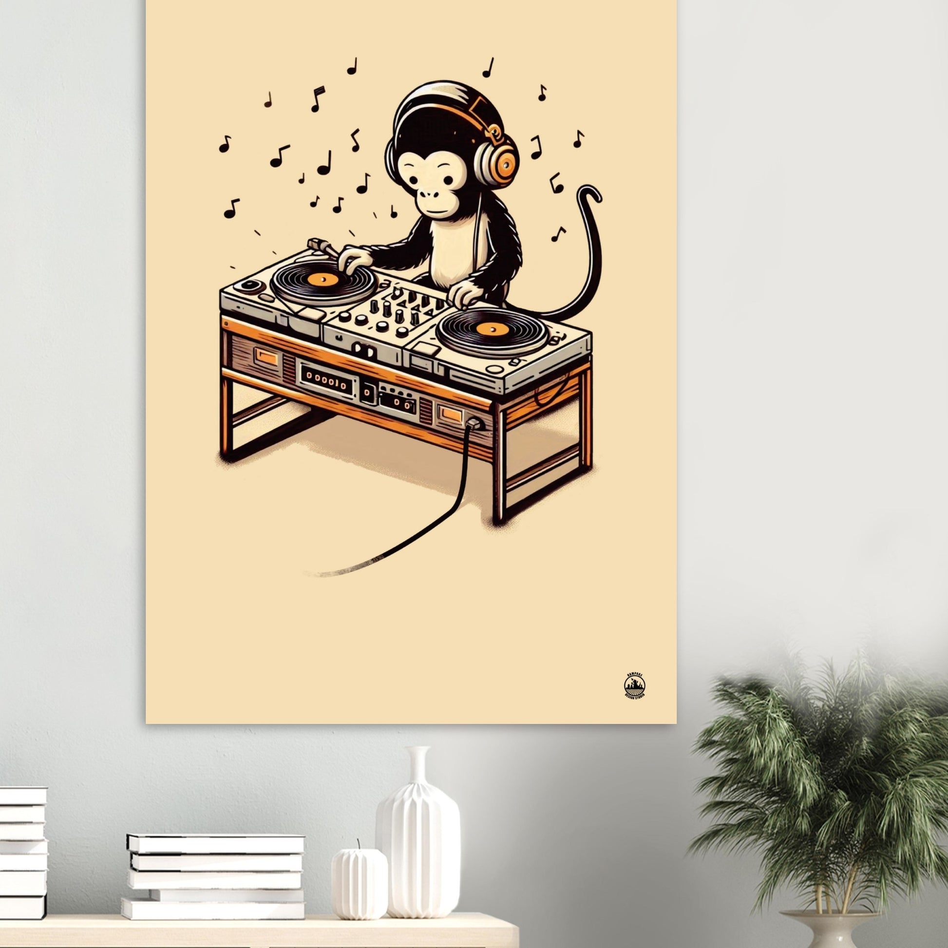 Monkey DJ Premium Matte Paper Poster - Rampage Design Studio