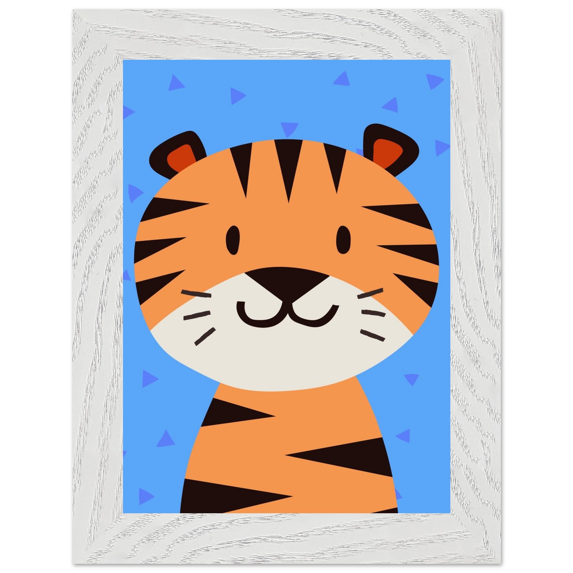 Personalised Childrens Wall Art Cute Cartoon Tiger Framed Poster - Rampage Design Studio