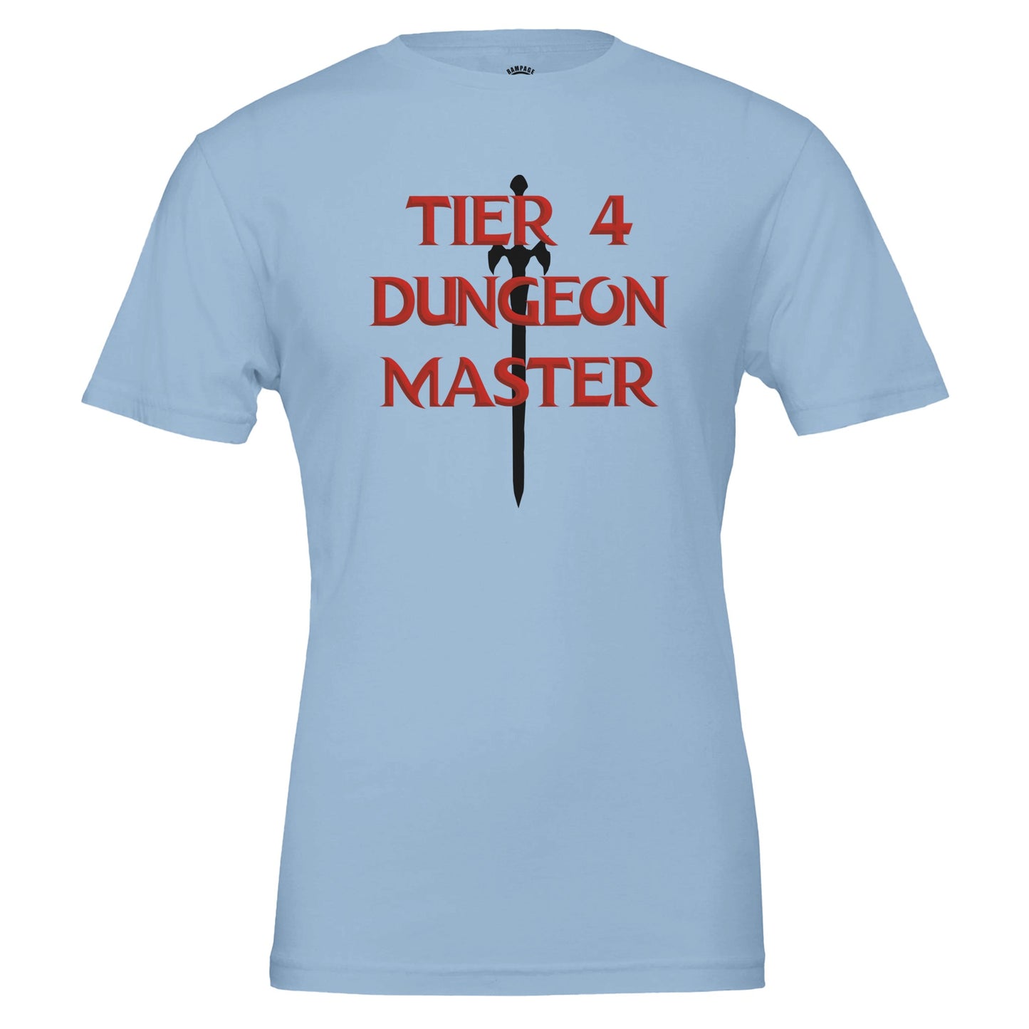 Tier 4 Dungeon Master T-Shirt, D&D Style Design, Vorpal Sword Silhouette, Dungeons and Dragons, RPG fan shirt, Geek Shirt - Rampage Design Studio