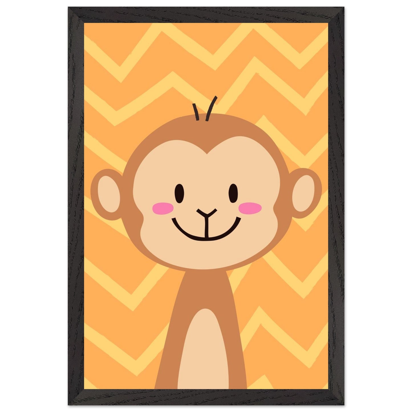 Personalized Kids Room Art Playful Nursery Decor Cute Monkey Print - Rampage Design Studio