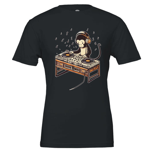 Monkey DJ - Premium Unisex Crewneck T-shirt - Rampage Design Studio