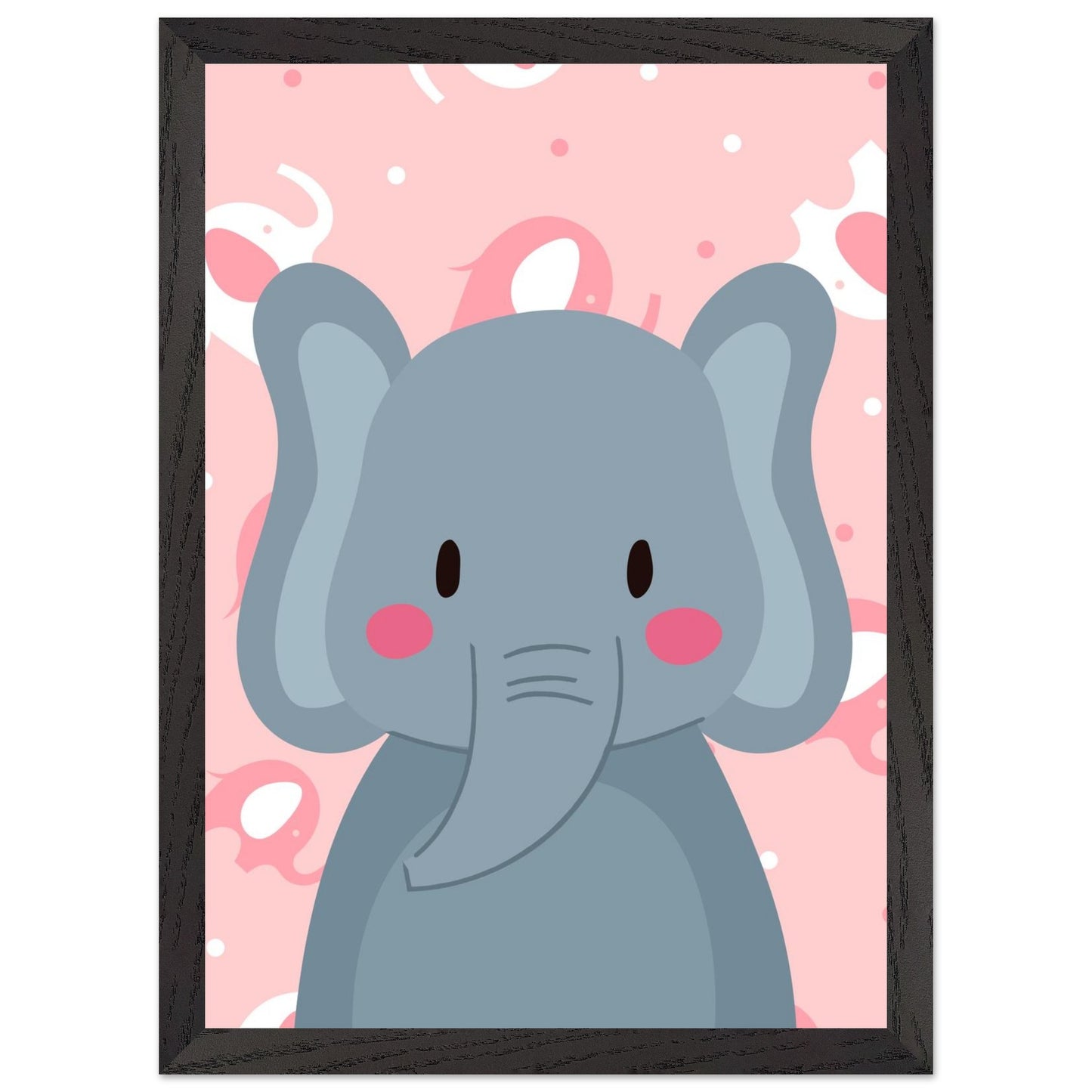 Personalized Elephant Wall Art Safari Nursery Print Cute Baby Room Decor - Rampage Design Studio