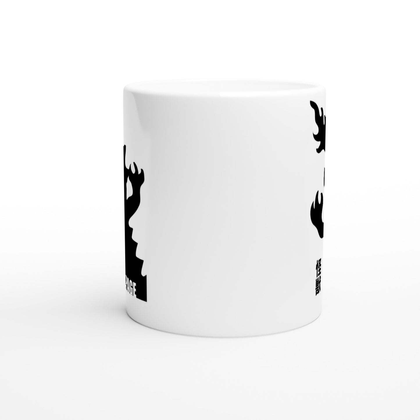 Rampage Design Studio Kaiju Monster Mug – Fire-Breathing Ceramic Cup with Japanese Text - Rampage Design Studio