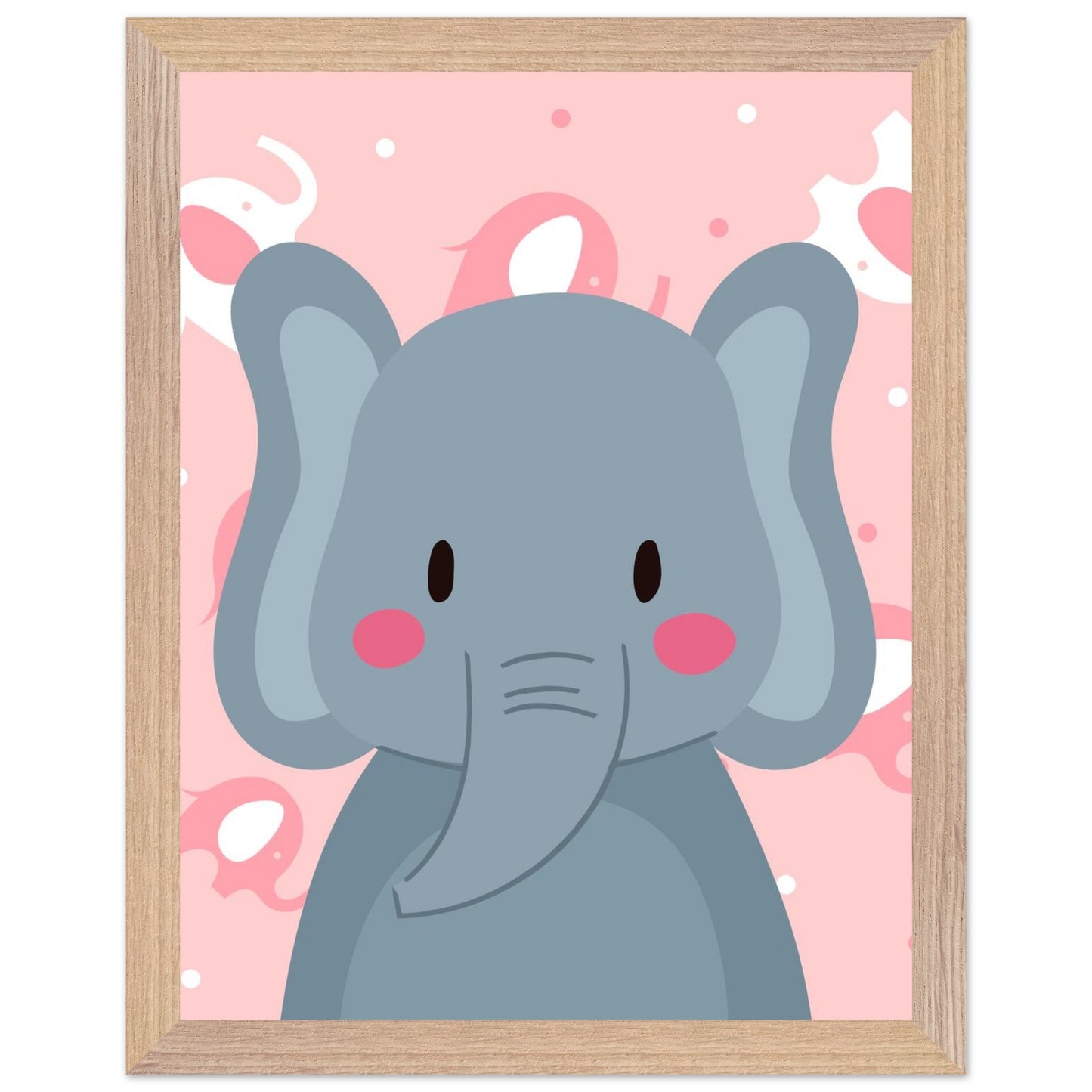 Personalized Elephant Wall Art Safari Nursery Print Cute Baby Room Decor - Rampage Design Studio