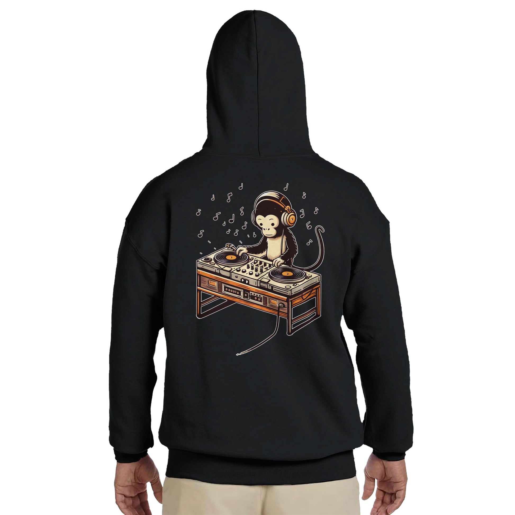 Monkey DJ - Classic Unisex Pullover Hoodie - Rampage Design Studio