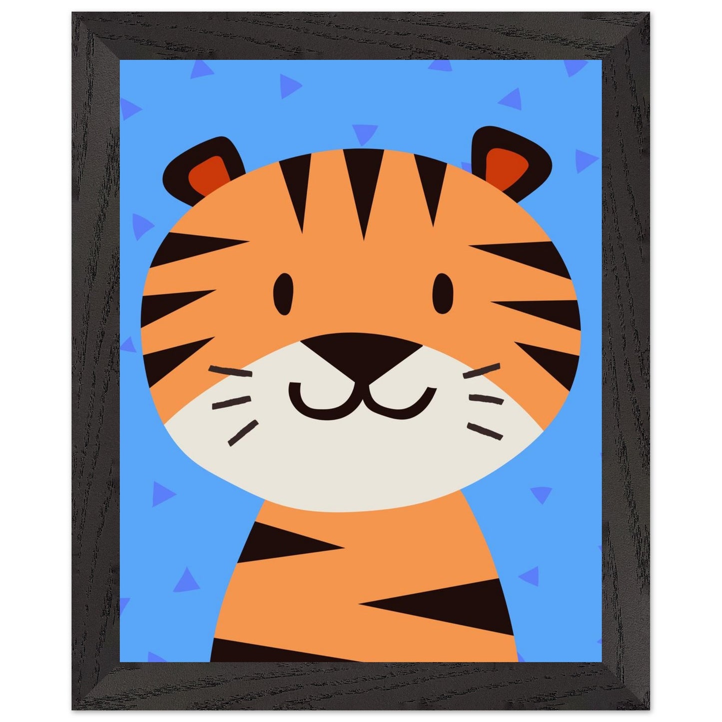 Personalised Childrens Wall Art Cute Cartoon Tiger Framed Poster - Rampage Design Studio