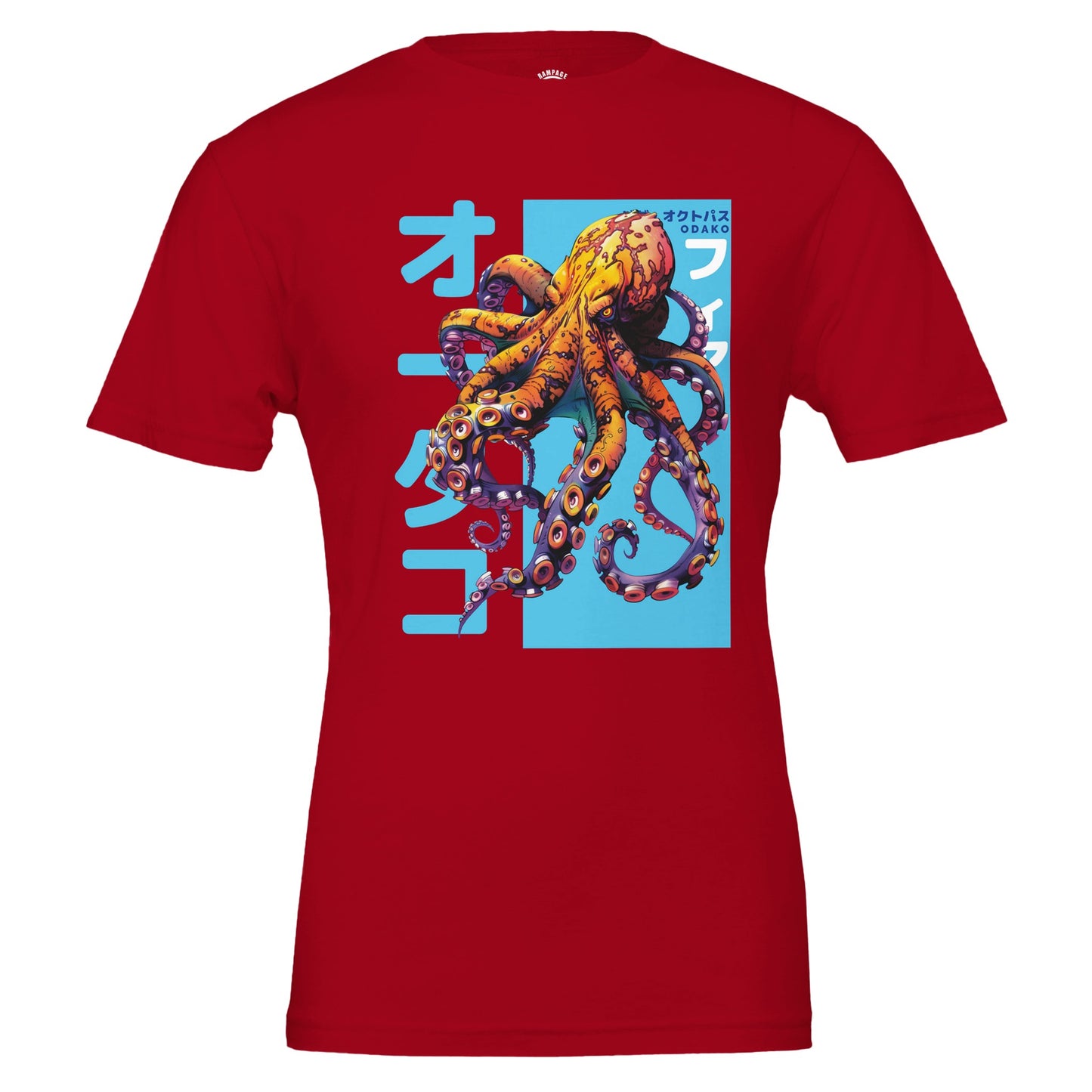 Odako Kaiju T-Shirt, Vibrant Japanese Octopus Design - Rampage Design Studio