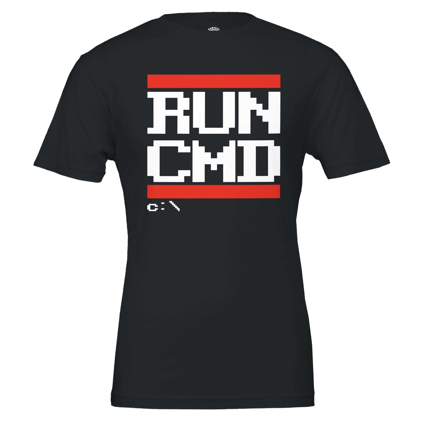 Run CMD T-Shirt - Funny Geek Shirt - Retro Computer Tee - Programmer Gift - IT Tech Nerd Shirt - Developer Coding Tee - Rampage Design Studio