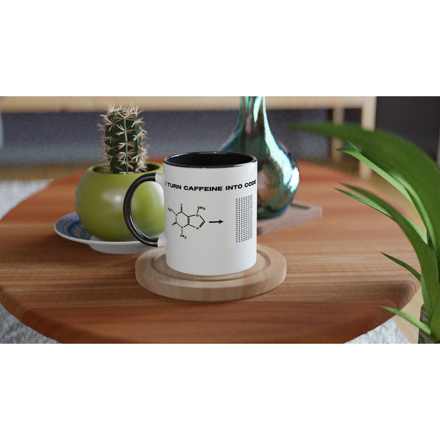 Geeky Caffeine Molecule Mug for Programmers, Science Coffee Lover Gift, Molecular Caffeine Mug, Geeky Chemistry Design, Funny Programmers Mug - Rampage Design Studio