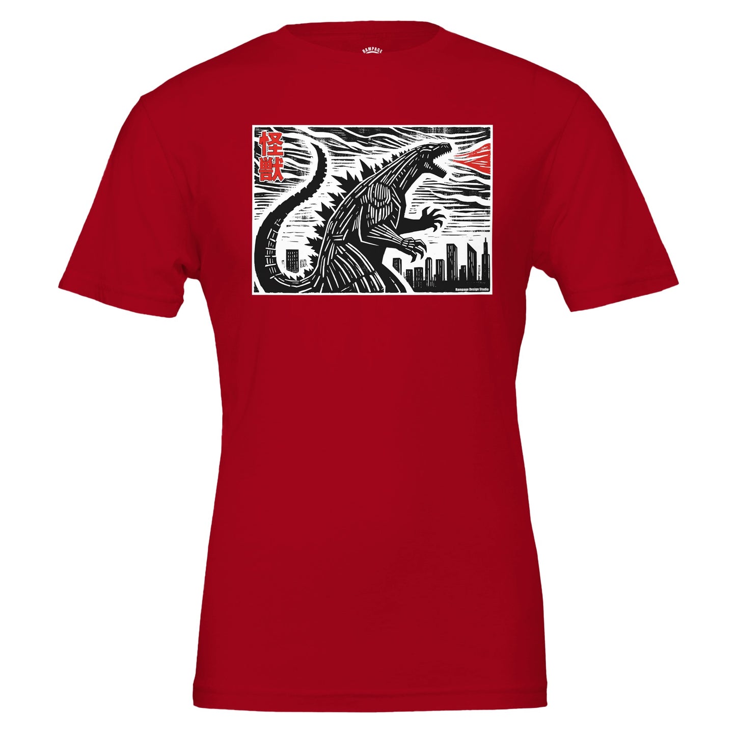 Kaiju Godzilla Graphic T-Shirt – Bold Fire Breathing Design | Unisex Cotton Tee - Rampage Design Studio