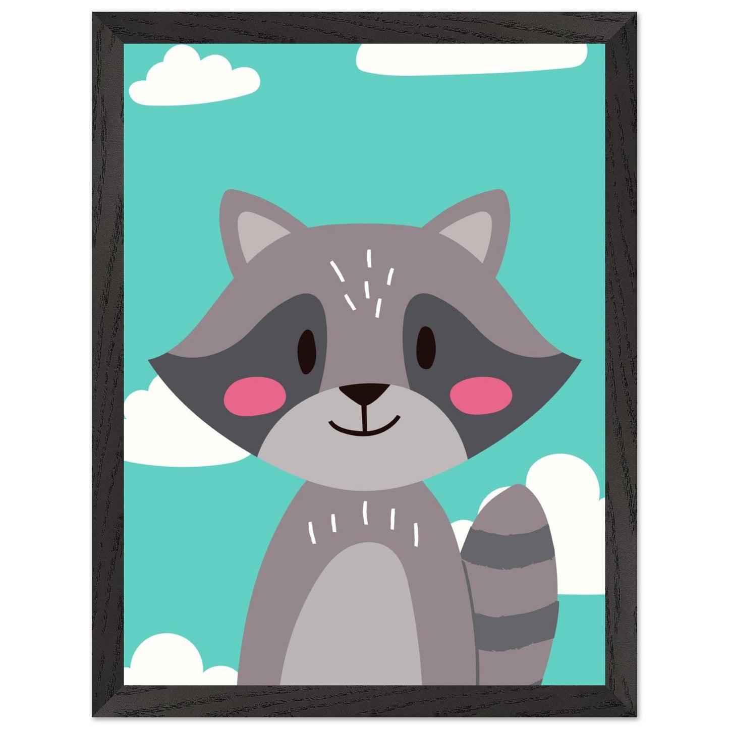 Personalized Kids Room Decor Cute Raccoon Children's Wall Art - Rampage Design Studio