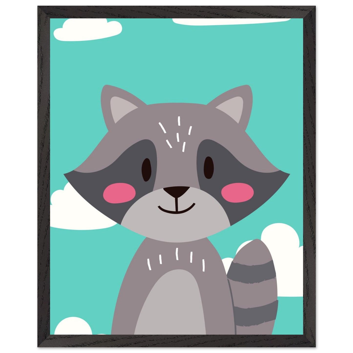 Personalized Kids Room Decor Cute Raccoon Children's Wall Art - Rampage Design Studio