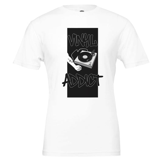 Vinyl Addict T-Shirt • DJ Turntable Shirt • Record Collector Gift • Vinyl Lover Tee • Crate Digger Retro Graphic Tee - Rampage Design Studio