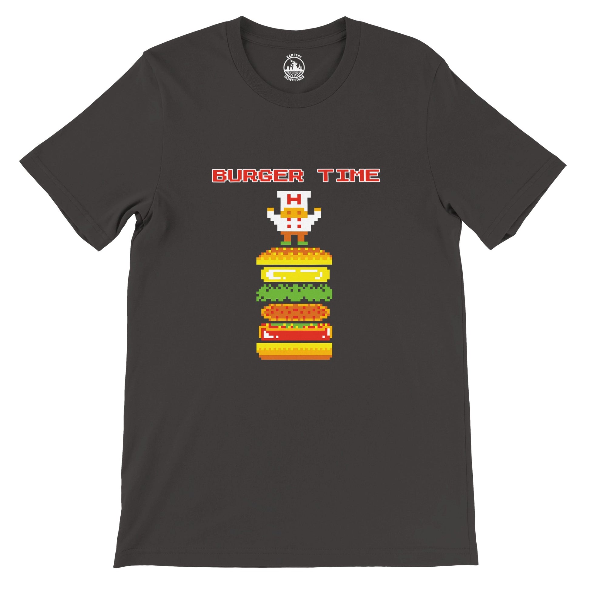 Retro Burger Time Unisex Crewneck T-shirt | Soft & Stylish Vintage Tee - Rampage Design Studio