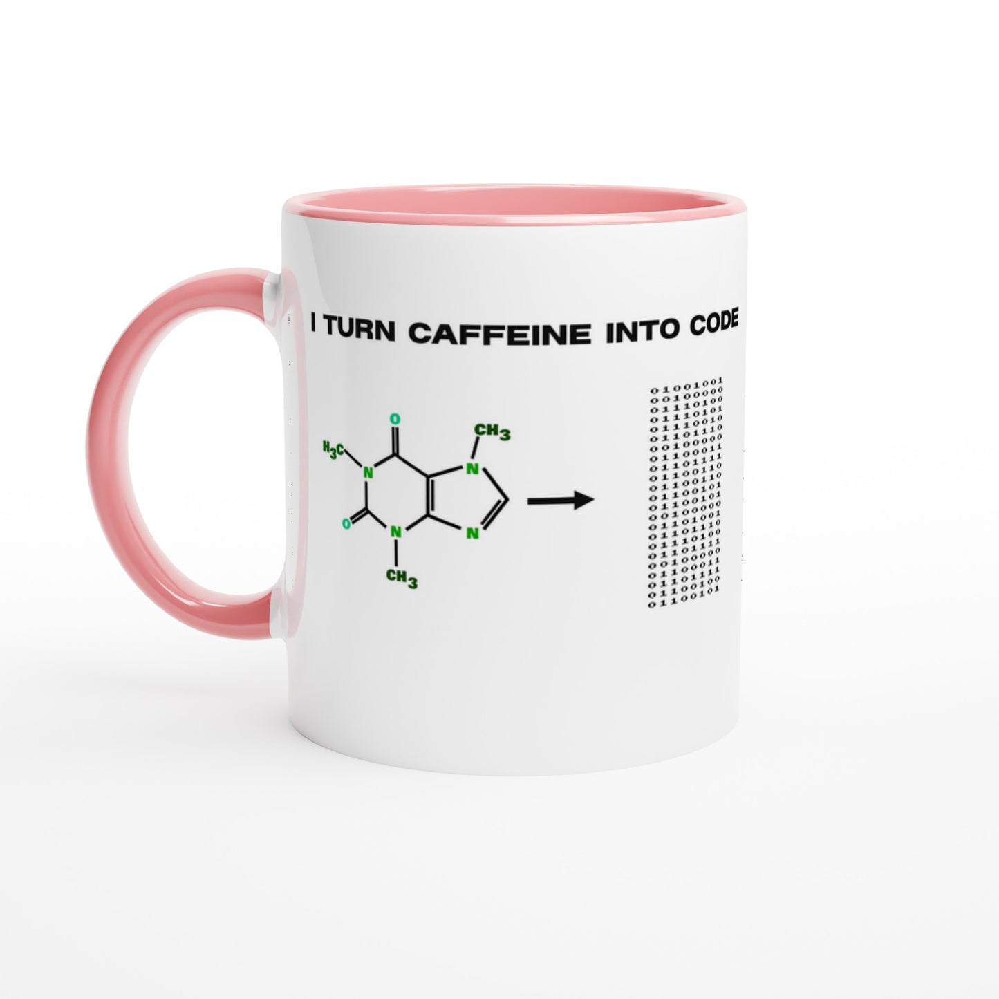 Geeky Caffeine Molecule Mug for Programmers, Science Coffee Lover Gift, Molecular Caffeine Mug, Geeky Chemistry Design, Funny Programmers Mug - Rampage Design Studio