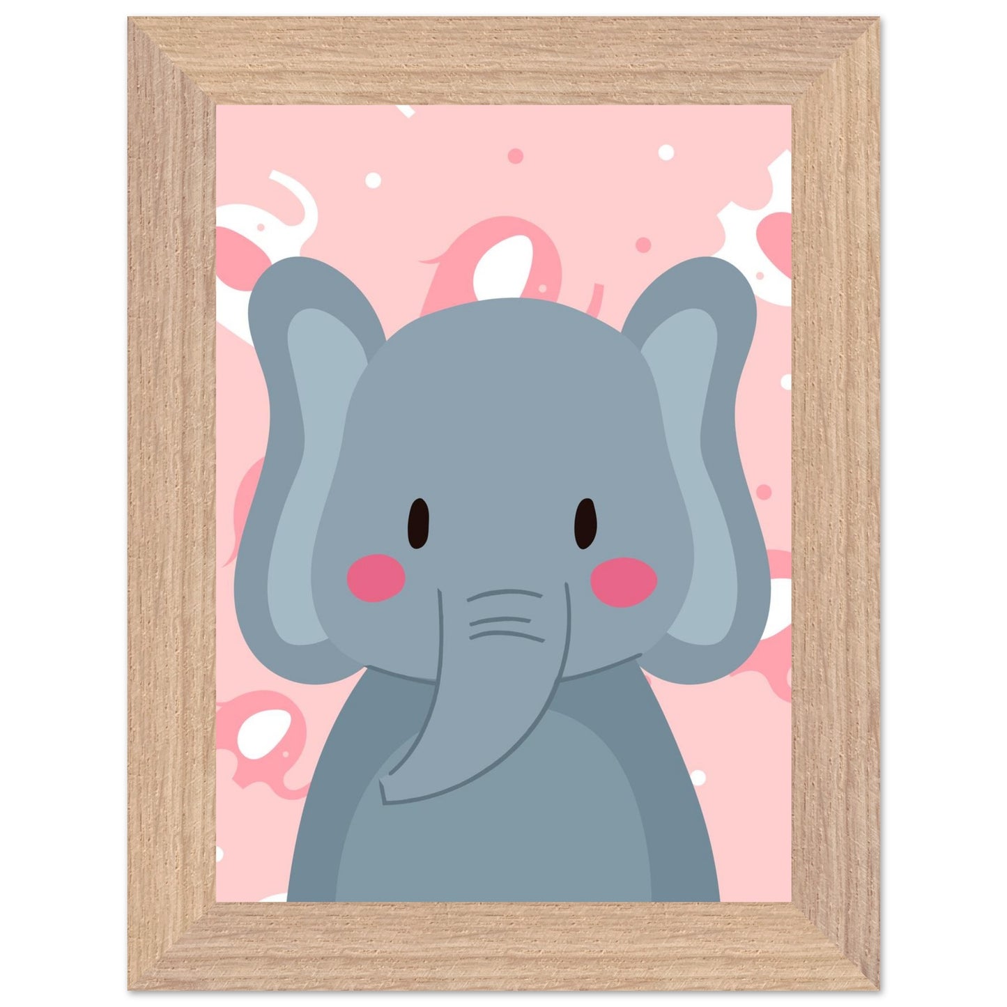 Personalized Elephant Wall Art Safari Nursery Print Cute Baby Room Decor - Rampage Design Studio