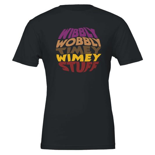 Doctor Who Quote T-Shirt - 'Wibbly Wobbly Timey Wimey Stuff' in Scarf Colors - Rampage Design Studio