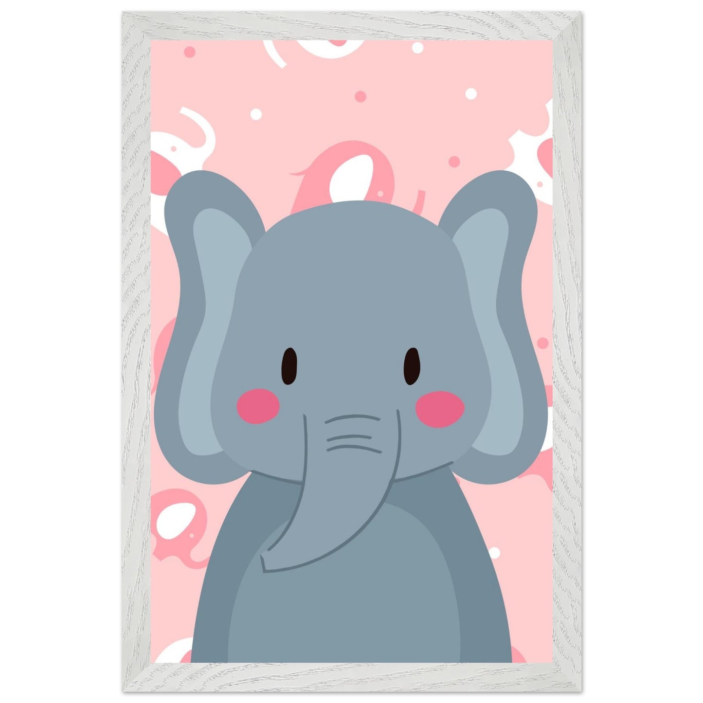 Personalized Elephant Wall Art Safari Nursery Print Cute Baby Room Decor - Rampage Design Studio