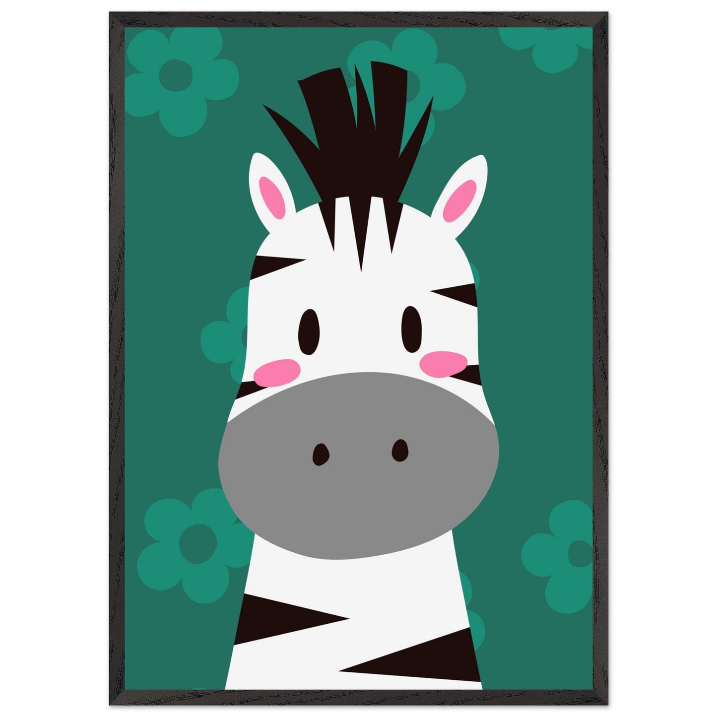 Personalized Zebra Wall Art Jungle Nursery Print - Rampage Design Studio