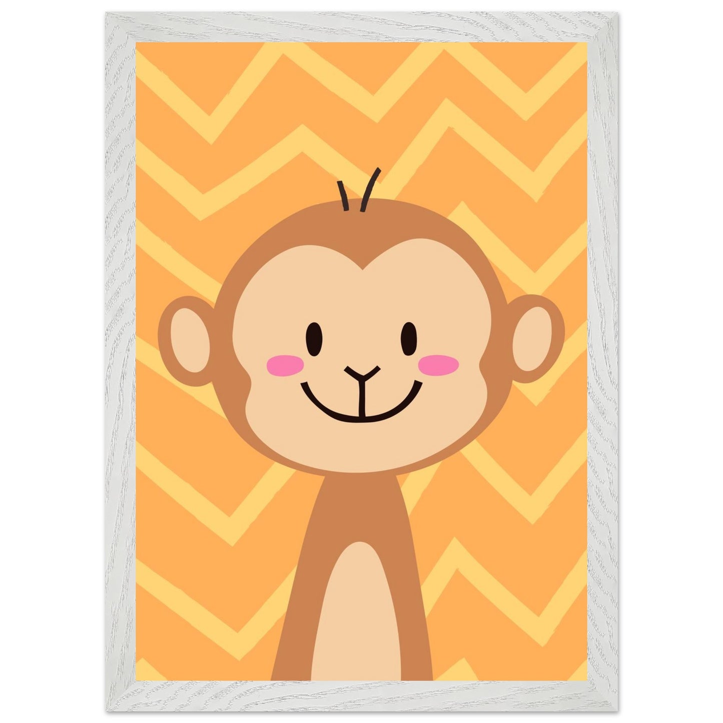 Personalized Kids Room Art Playful Nursery Decor Cute Monkey Print - Rampage Design Studio