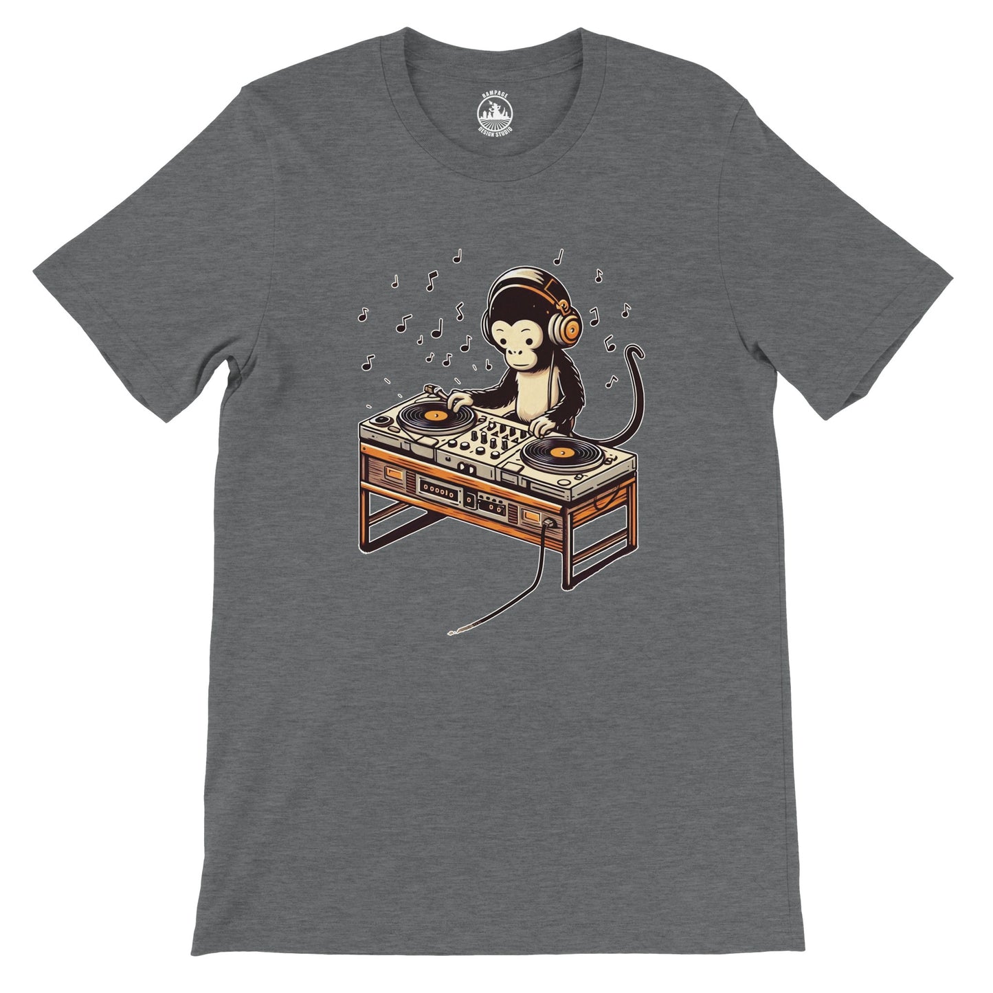 Monkey DJ - Premium Unisex Crewneck T-shirt - Rampage Design Studio