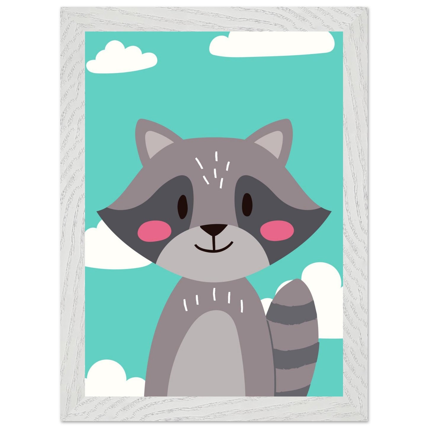 Personalized Kids Room Decor Cute Raccoon Children's Wall Art - Rampage Design Studio