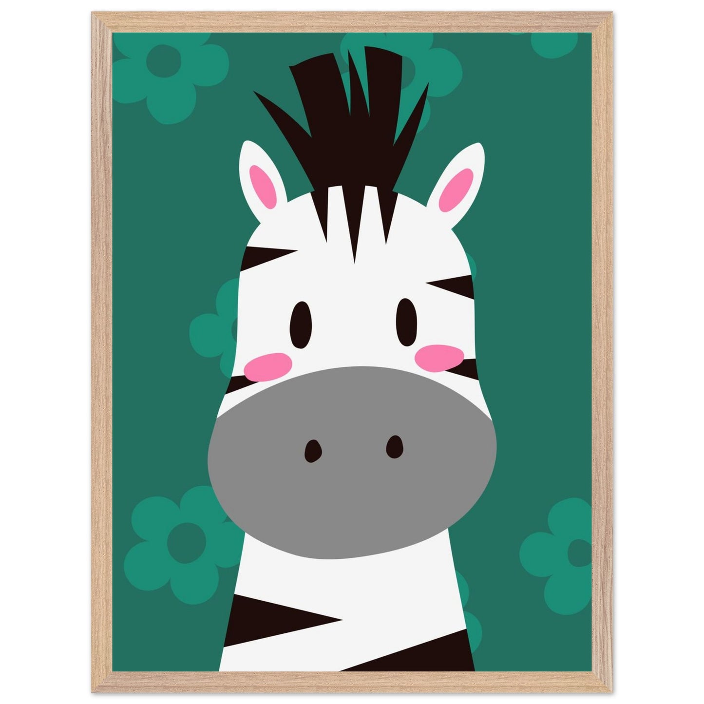 Personalized Zebra Wall Art Jungle Nursery Print - Rampage Design Studio