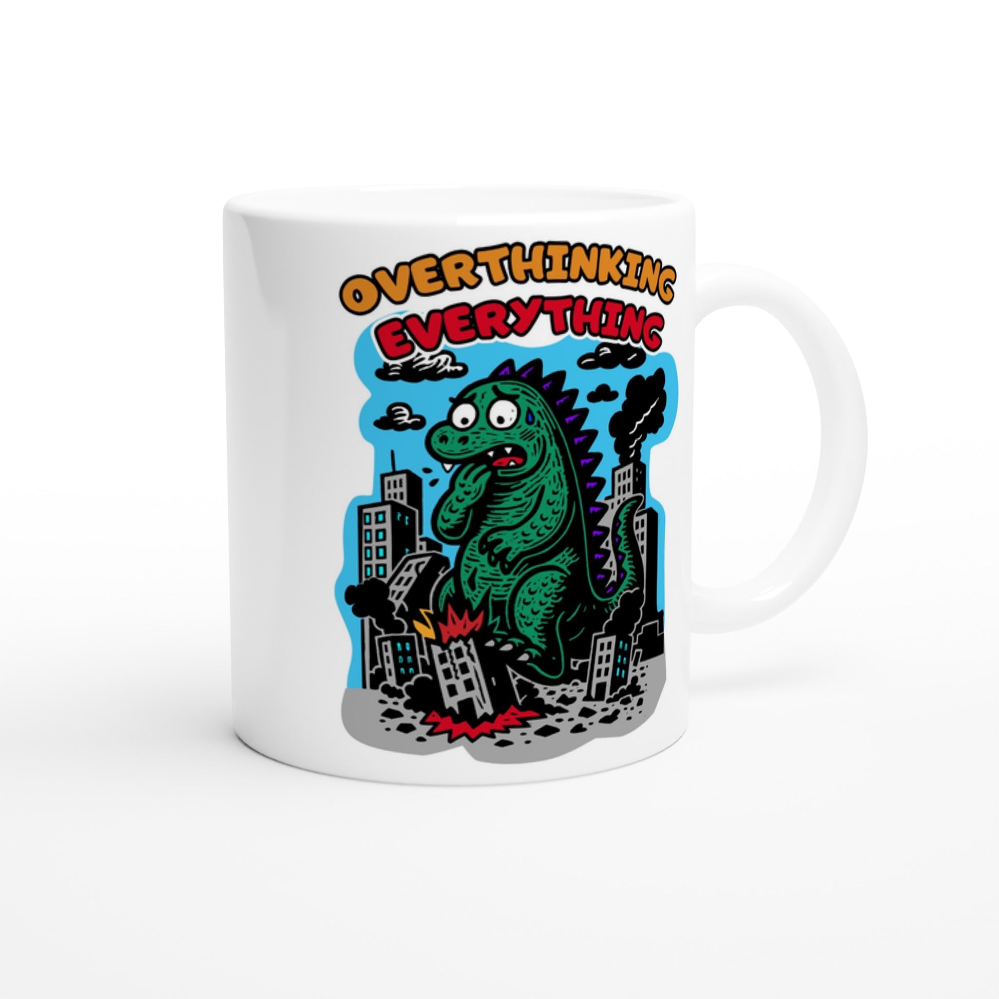 Overthinking Everything Funny Monster Mug - Rampage Design Studio