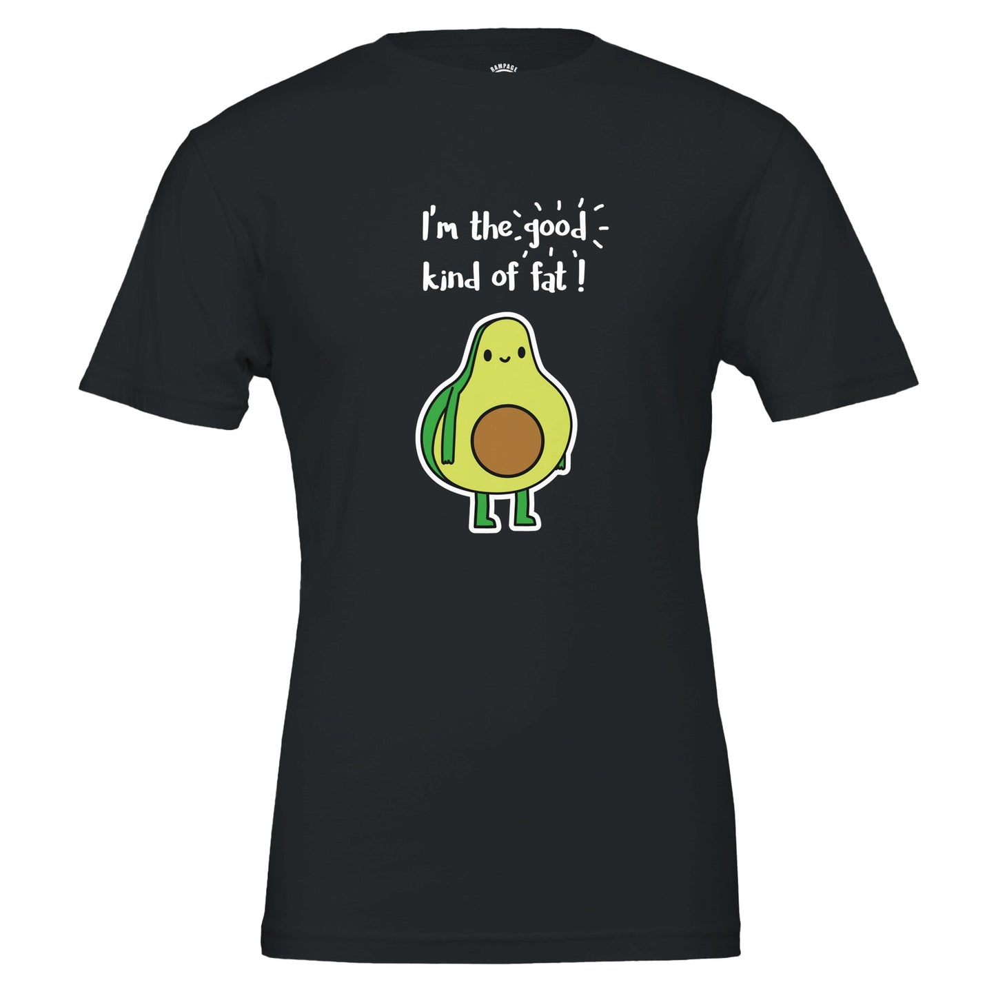 Funny Avocado T-Shirt – “The Good Kind of Fat” Pun Shirt - Rampage Design Studio