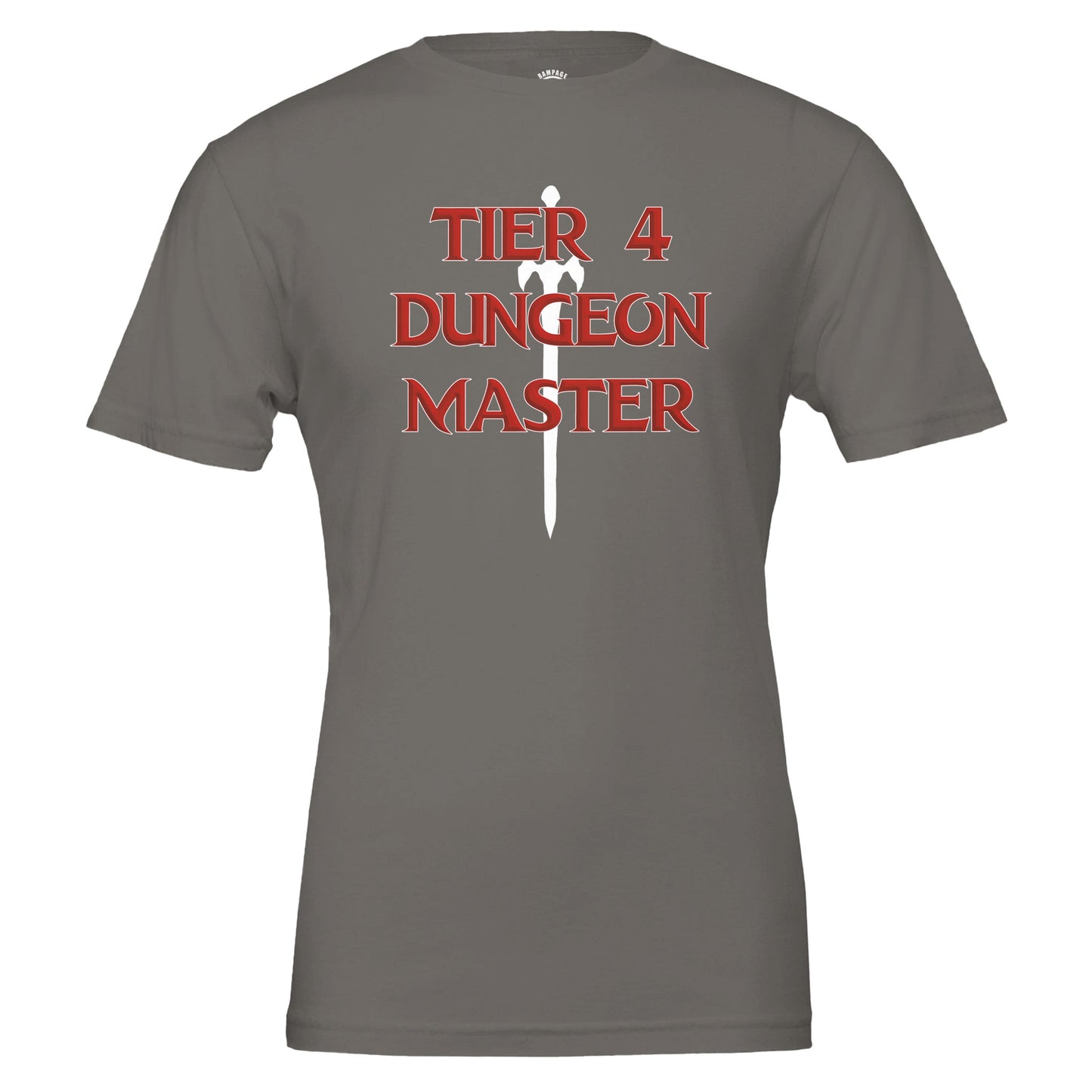 Tier 4 Dungeon Master T-Shirt, D&D Style Design, Vorpal Sword Silhouette, Dungeons and Dragons, RPG fan shirt, Geek Shirt - Rampage Design Studio