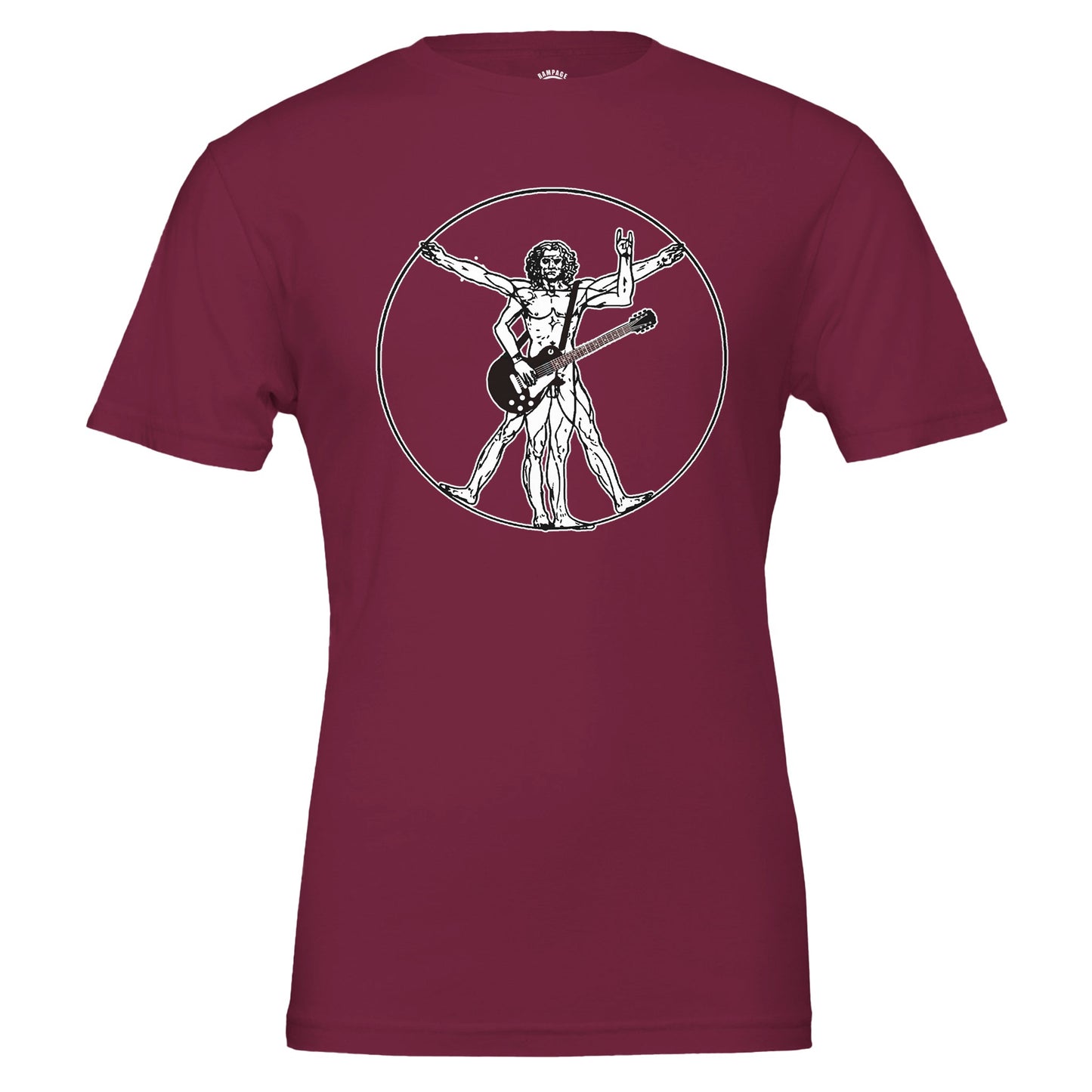Rock Guitar Vitruvian Man T-Shirt - Rampage Design Studio