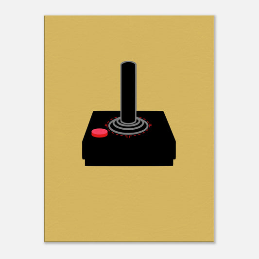 Retro Joystick Canvas Print, Minimalist Gamer Art, Classic Gaming Decor, Atari Joystick Print, Retro Gaming Art - Rampage Design Studio