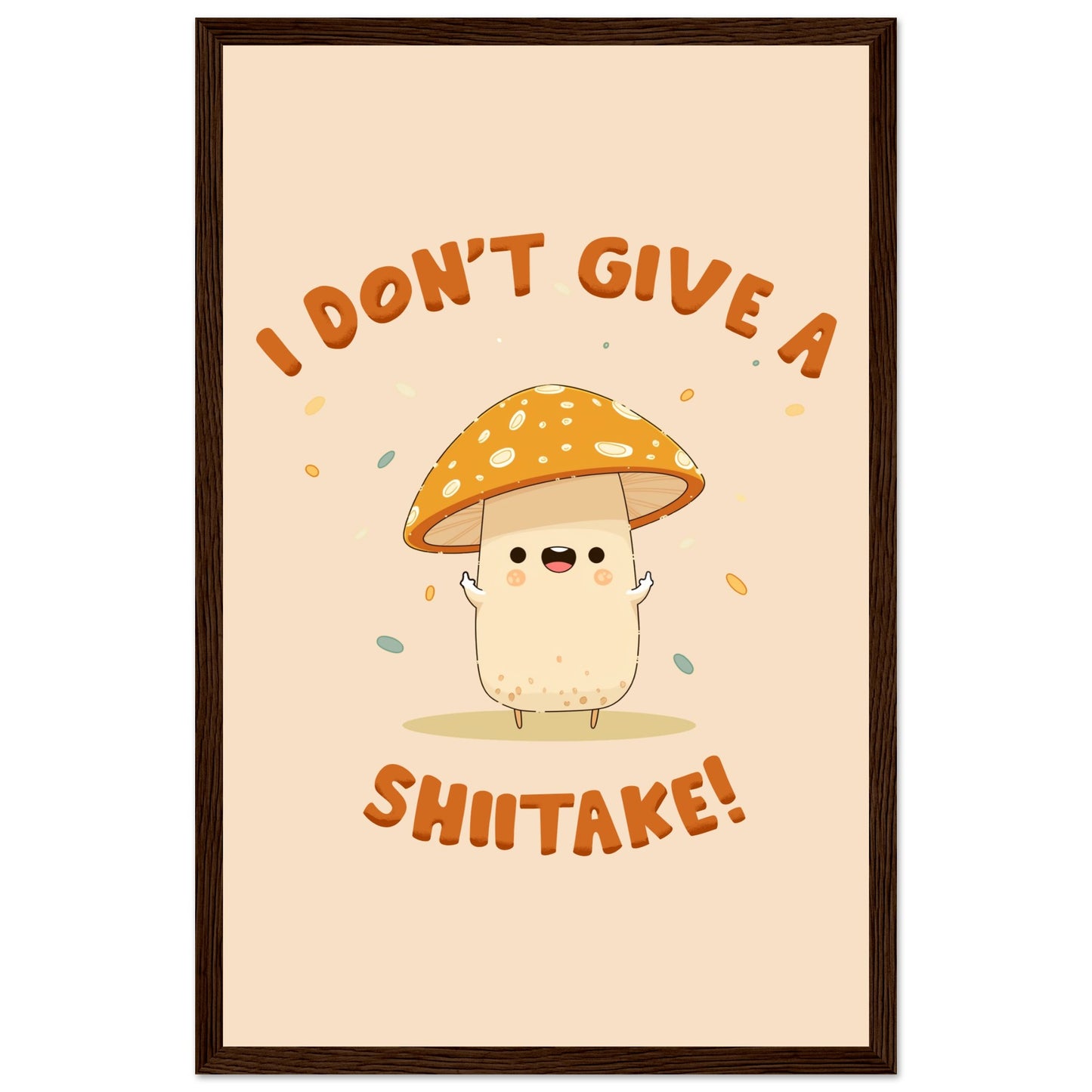 Sassy Shiitake Mushroom Framed Poster – Whimsical Wall Art for Daily Motivation - Rampage Design Studio
