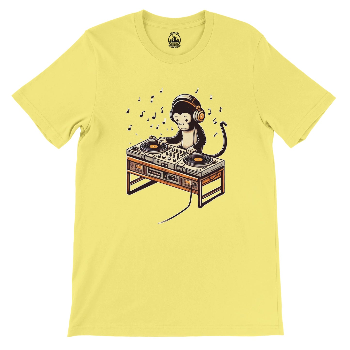 Monkey DJ - Premium Unisex Crewneck T-shirt - Rampage Design Studio
